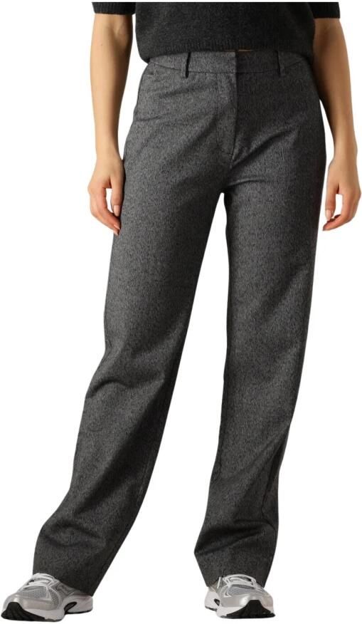 Envii Visgraat Broek Rechte pasvorm Zakken Rits Gray Dames - Foto 7