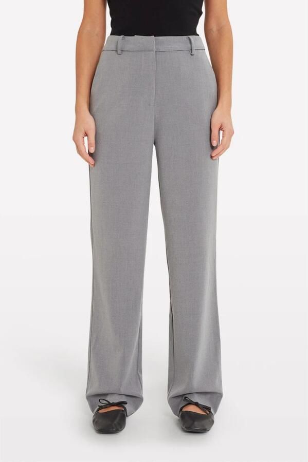 Envii Grijze High Waisted Basic Broek Gray Dames - Foto 6