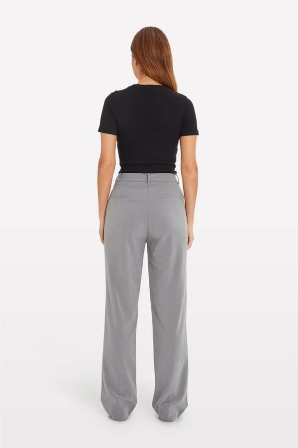 Envii Grijze High Waisted Basic Broek Gray Dames - Foto 7