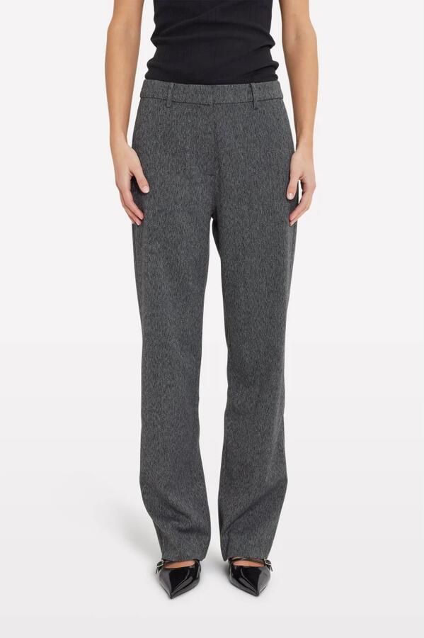 Envii Visgraat Broek Rechte pasvorm Zakken Rits Gray Dames - Foto 6