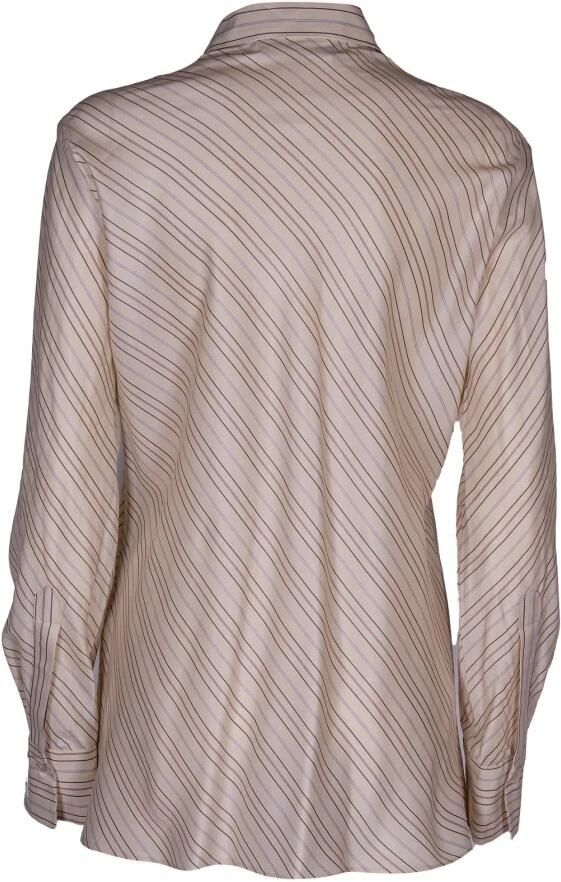Erika Cavallini Gestreepte damesblouse Italiaans gemaakt Beige Dames - Foto 2