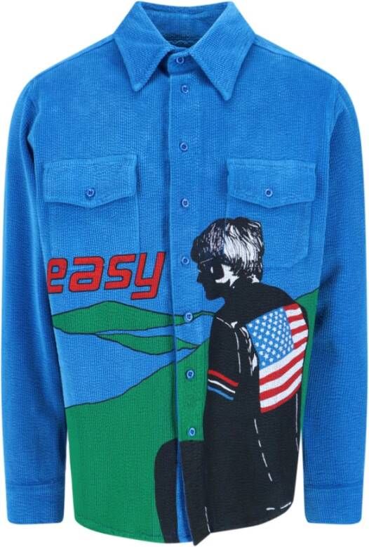 ERL Casual Shirts Blauw Heren