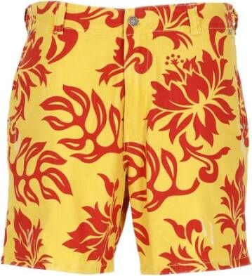ERL Gele tropische print Bermuda shorts Yellow Heren