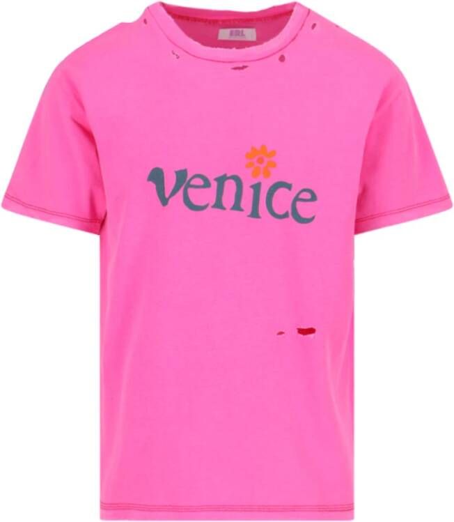 ERL Venice T-Shirt Gebreid in Roze Pink Heren