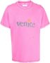 ERL Vervaagd Venice-Print T-Shirt in Fuchsia Roze Pink Heren - Thumbnail 1