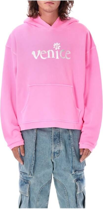 ERL Zilver bedrukte Venice hoodie Roze Heren