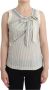 Ermanno Scervino Beachwear gestreepte bovenste blouse shirt boogtank White Dames - Thumbnail 1