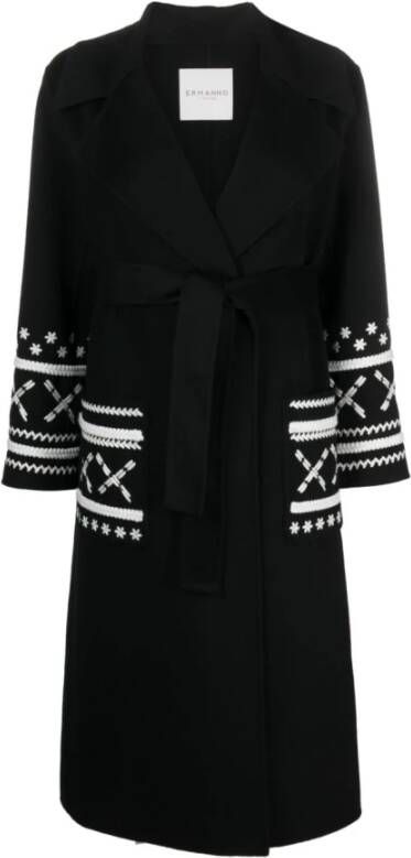 Ermanno Scervino Belted Coats Zwart Dames