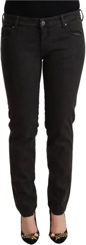 Ermanno Scervino Black Low Taille Skinny Slim Trouser Cotton Jeans Black Dames