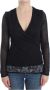 Ermanno Scervino Black Wool Blend Stretch Strety Long Sleeve Sweater Black Dames - Thumbnail 1