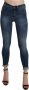 Ermanno Scervino Blue gewassen hoge taille magere bijgesneden katoenen jeans Blauw Dames - Thumbnail 1