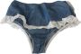 Ermanno Scervino Blue Cotton Lace Slip denim ondergoed Blauw Dames - Thumbnail 1