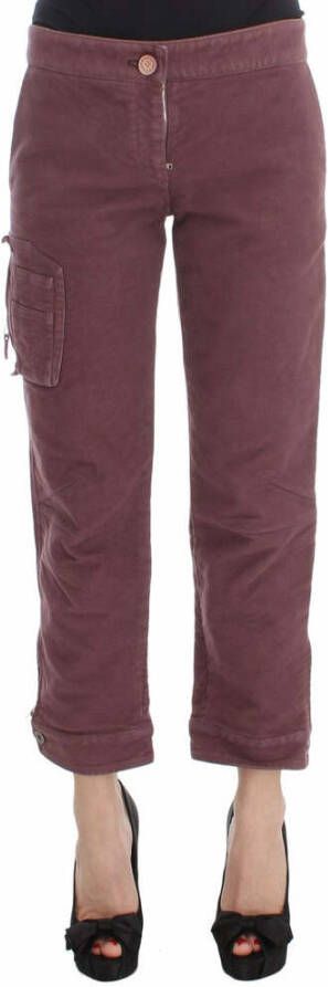 Ermanno Scervino Elegant Bordeaux Cargo Capri Broek Purple Dames