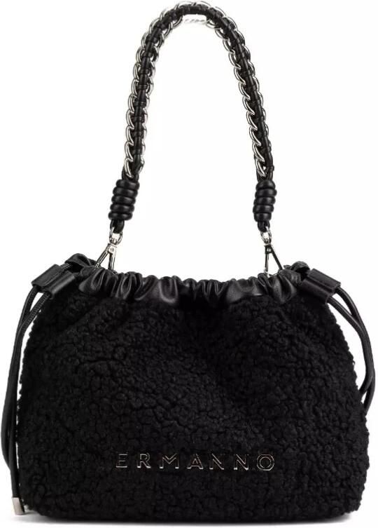 Ermanno Scervino Stijlvolle Zwarte Schoudertas met Studs Black Dames