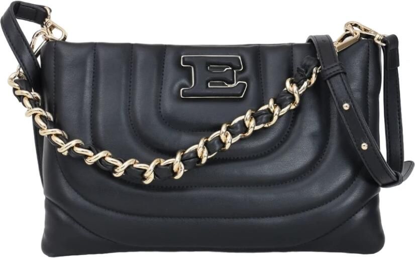 Ermanno Scervino Zwarte dames schoudertas met gouden metalen logo Black Dames - Foto 3