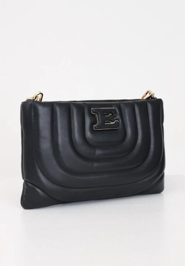 Ermanno Scervino Zwarte dames schoudertas met gouden metalen logo Black Dames - Foto 2