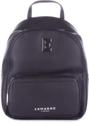 Ermanno Scervino Zwarte Logo Voorrits Rugzak Black Dames