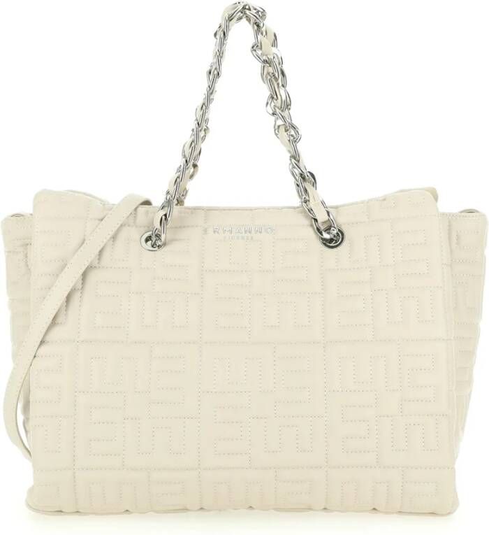 Ermanno Scervino Gewatteerde Logo Geborduurde Tas White Dames