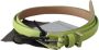 Ermanno Scervino Green Leather Chartreuse Silver Green Buckle Belt Groen Unisex - Thumbnail 1