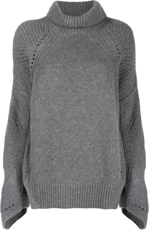 Ermanno Scervino Grijze Wol-Kasjmier Rollneck Trui Grijs Dames