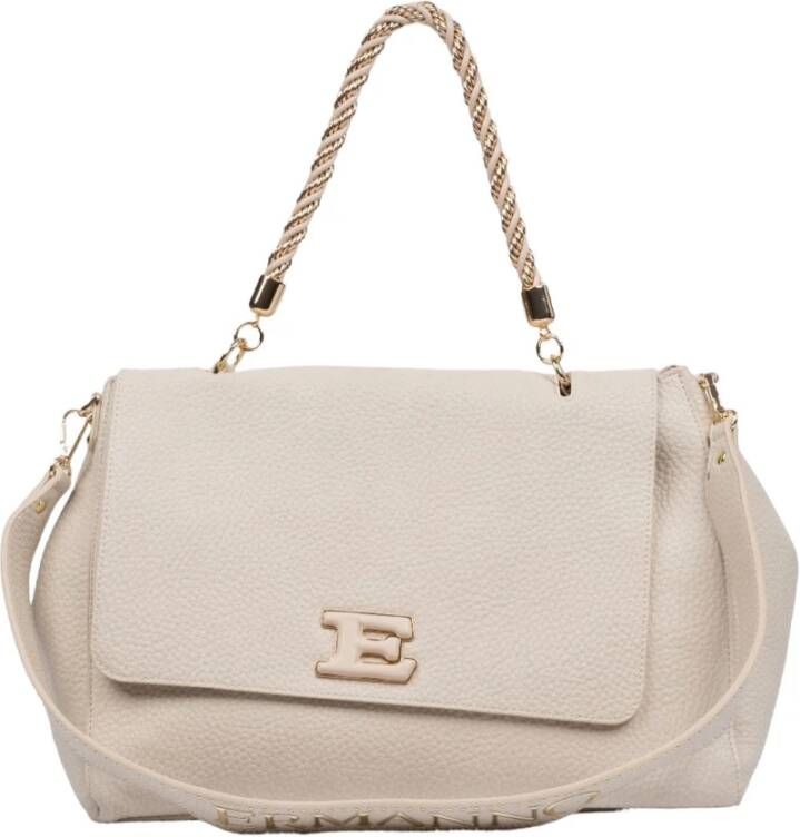 Ermanno Scervino Grote Tote Tas in Crèmekleurig Eco-Leer White Dames