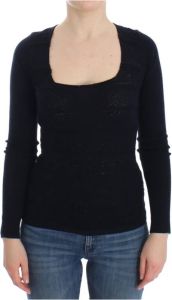 Ermanno Scervino Knitted Wool Stretch Sweater Blauw Dames