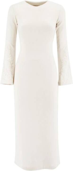Ermanno Scervino Lange jurk met kanten mouwen White Dames