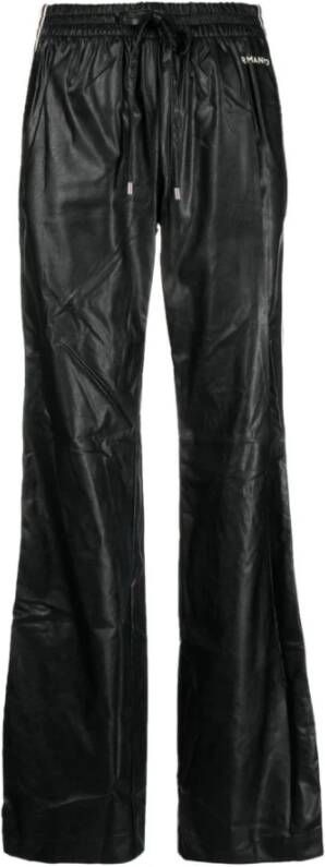 Ermanno Scervino Leather Trousers Zwart Dames
