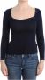 Ermanno Scervino Lingerie Blue Top Blouse Jumper Lace Rayon Blauw Dames - Thumbnail 1