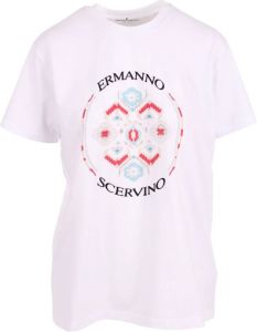 Ermanno Scervino Logo Print T-Shirt Wit Dames