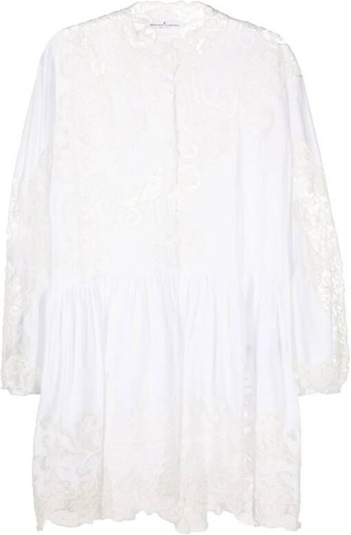 Ermanno Scervino Long Sleeve Mini Dress White Dames