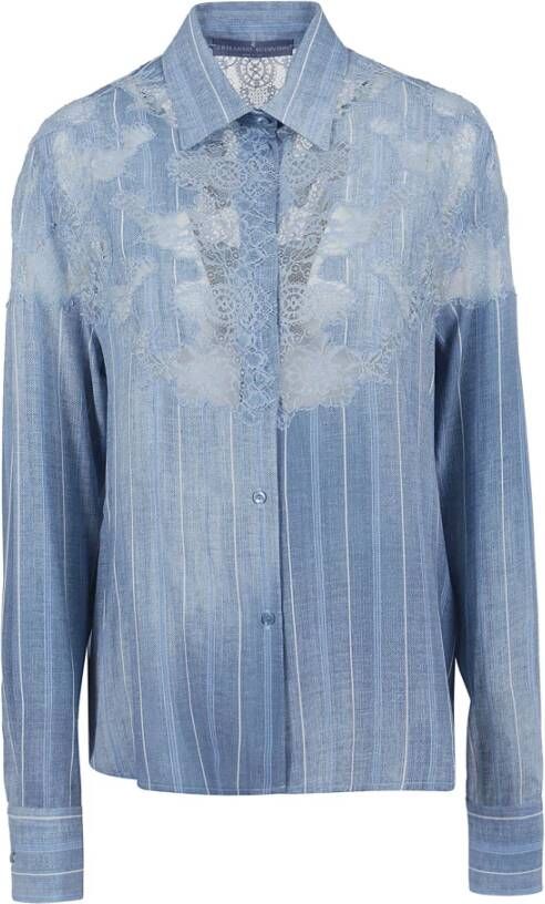 Ermanno Scervino Long Sleeve Shirt Blauw Dames