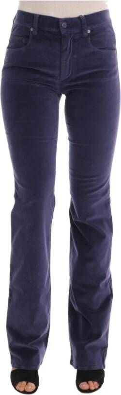 Ermanno Scervino Purple Corduroy Stretch Bootcut Pants Purple Dames