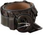 Ermanno Scervino Bruin Franje Leren Mode Riem Brown Unisex - Thumbnail 3
