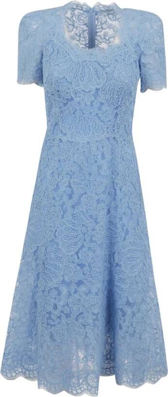 Ermanno Scervino Short Sleeve Dress Blauw Dames