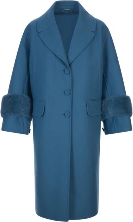 Ermanno Scervino Single-Breasted Coats Blauw Dames