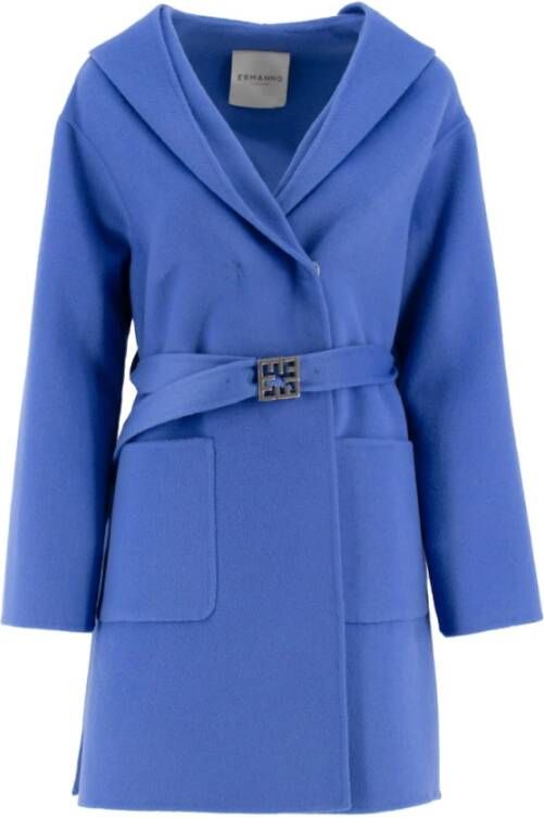 Ermanno Scervino Single-Breasted Coats Blauw Dames