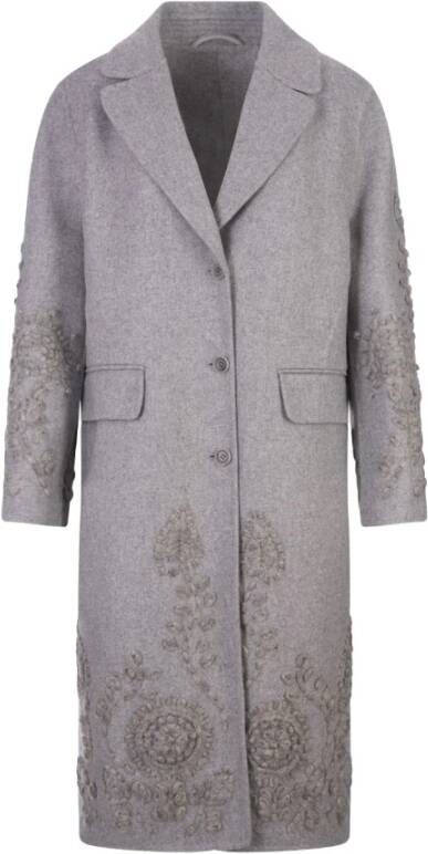 Ermanno Scervino Single-Breasted Coats Grijs Dames