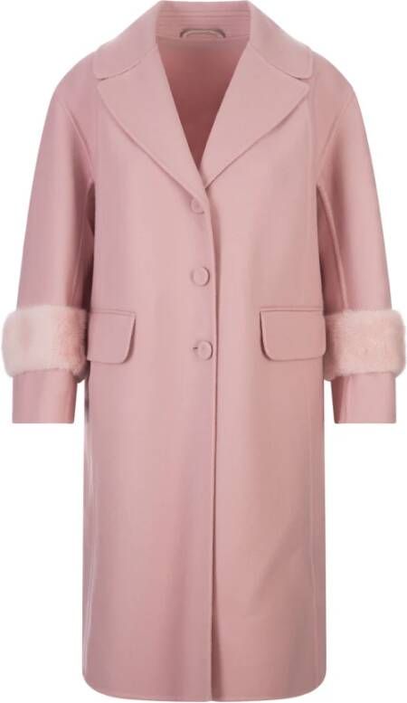 Ermanno Scervino Single-Breasted Coats Roze Dames