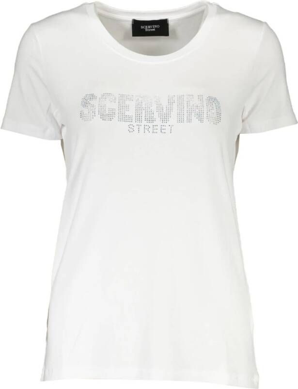Ermanno Scervino White Elastane Tops & T-Shirt Wit Dames
