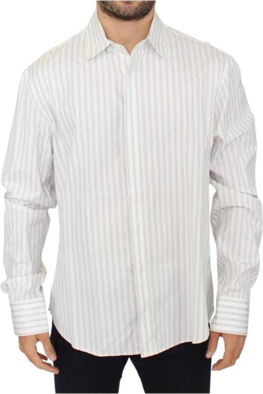 Ermanno Scervino wit zwart gestreepte regulier fit casual shirt Wit Heren