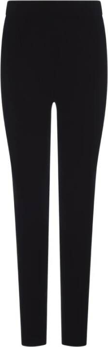 Ermanno Scervino Zwarte Geribbelde Gebreide Leggings met Hoge Taille Zwart Dames