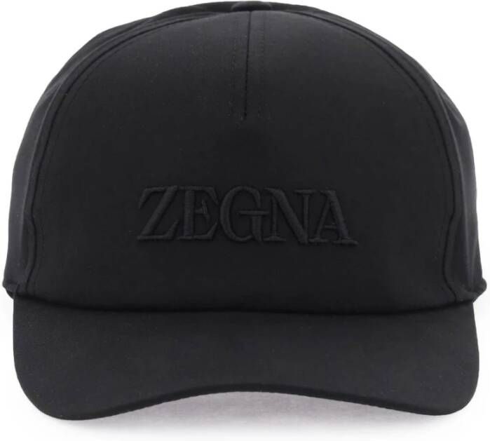 Ermenegildo Zegna Baseball Cap met Logo Borduursel Black Heren