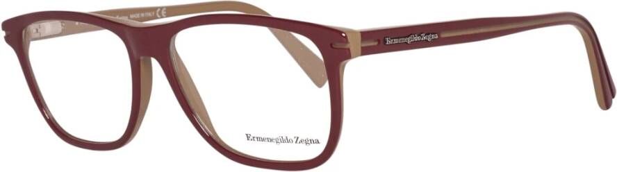 Ermenegildo Zegna Rode Rechthoekige Optische Brillen Veerscharnier Red Heren
