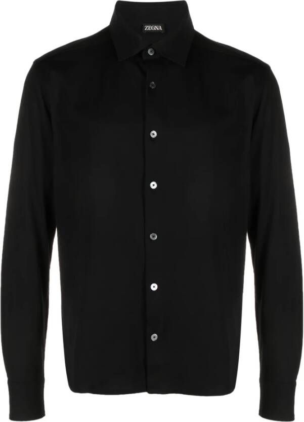 Ermenegildo Zegna Katoenen Shirt 100% Katoen Medium Zwart Heren