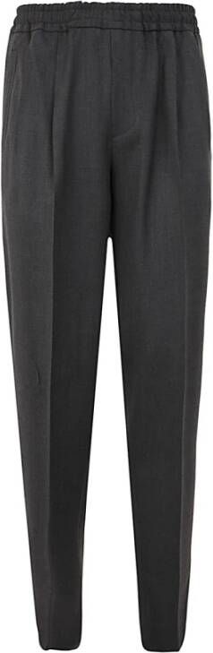 Ermenegildo Zegna Leather Trousers Zwart Heren