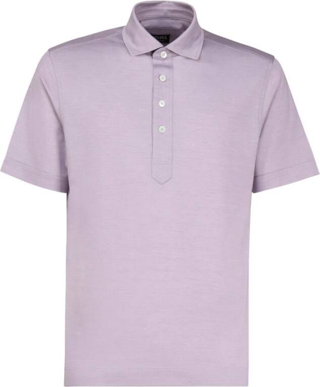 Ermenegildo Zegna Polo Shirt Purple Heren