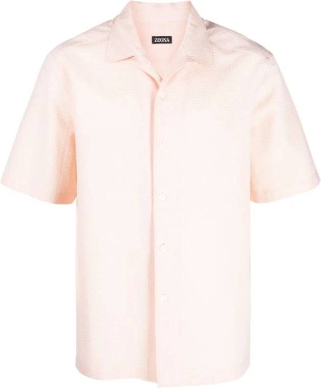 Ermenegildo Zegna Short Sleeve Shirts Roze Heren