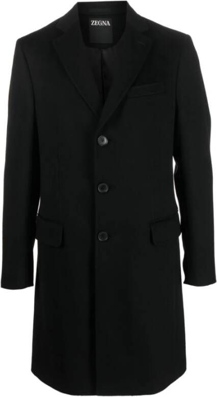 Ermenegildo Zegna Single-Breasted Coats Zwart Heren