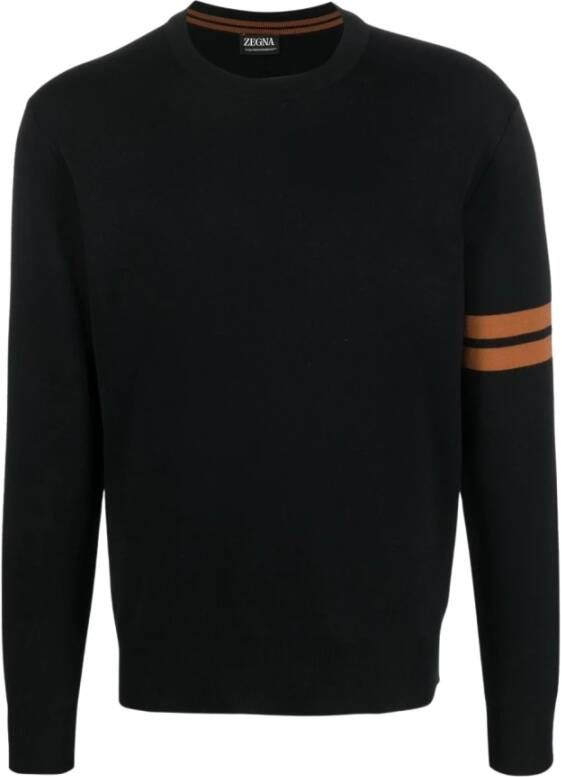 Ermenegildo Zegna Zwarte Sweatshirts voor Heren Aw23 Zwart Heren
